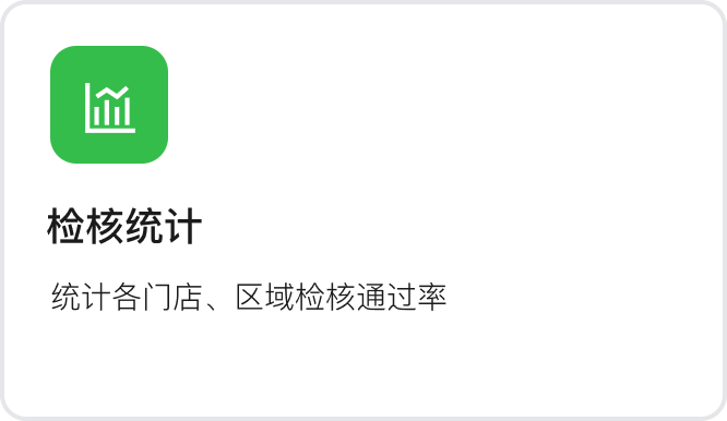检核统计：统计各门店、区域检核通过率