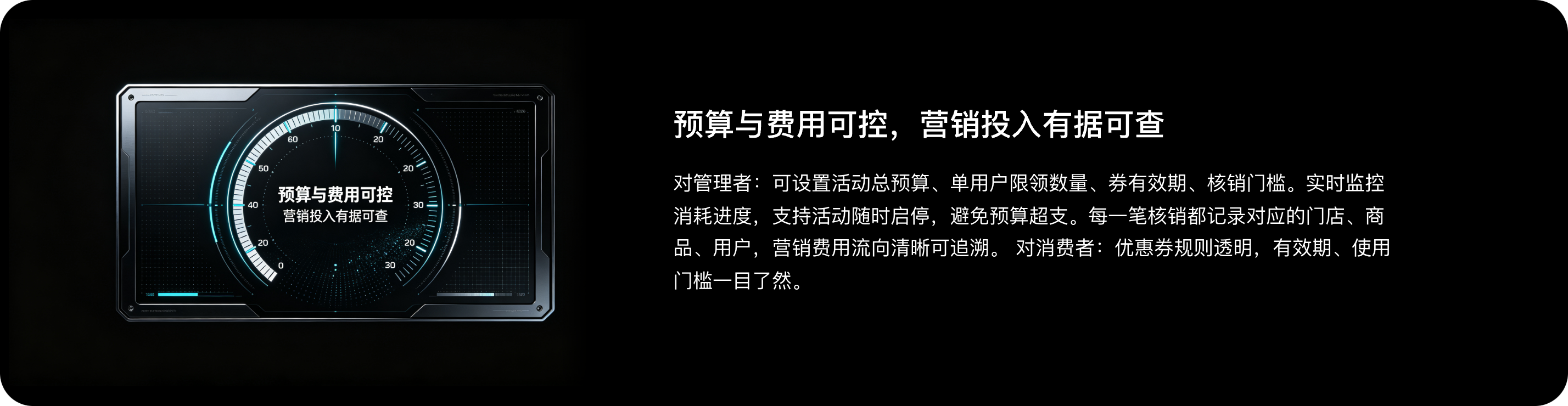预算与费用可控，营销投入有据可查