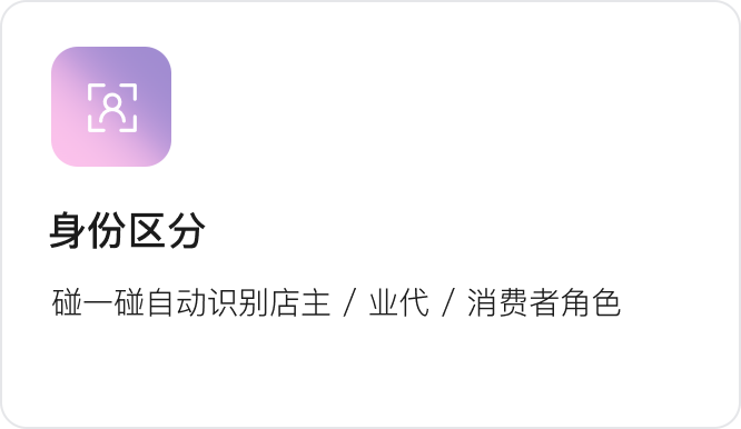 身份区分：链一链自动识别店主/业代/消费者角色
